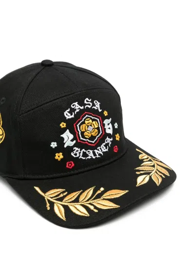 Casablanca Mens Black Emblem Brand-embroidered Cotton Cap In Black