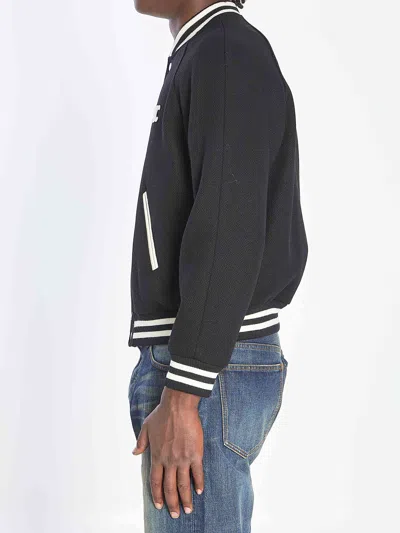 Celine Men Triomphe Teddy Lined Jacket In Black