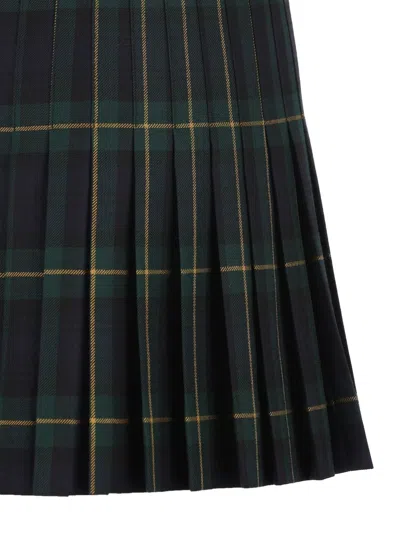 Celine Pleated Kilt Mini Skirt Belt Detail In Black
