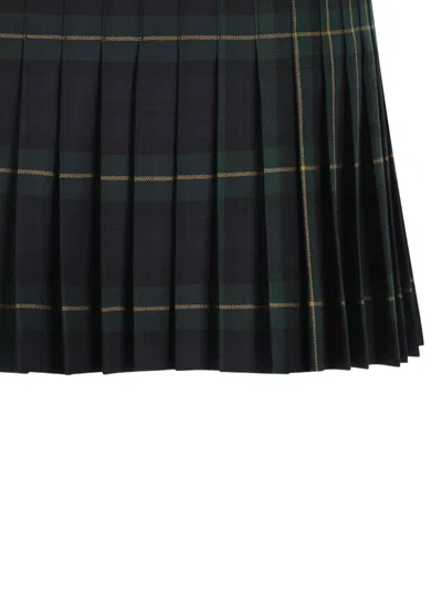 Celine Pleated Kilt Mini Skirt Belt Detail In Black