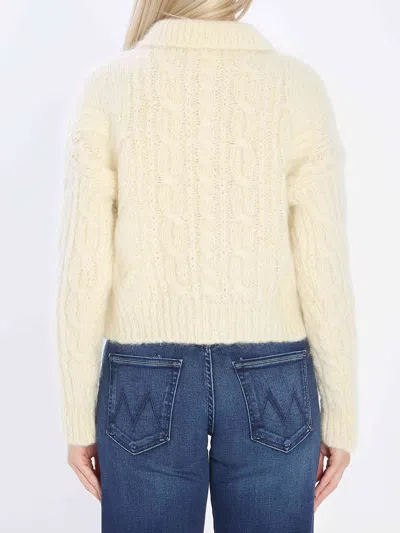 Celine Women Mohair And Wool Polo Shirt In Neutral