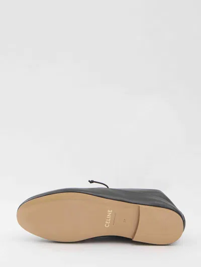 Celine Women Lise With Perforated Detail Triomphe Richelieu In Leather In Black