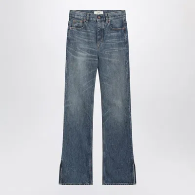 Chloé Logo Patch Washed Jeans In Blue