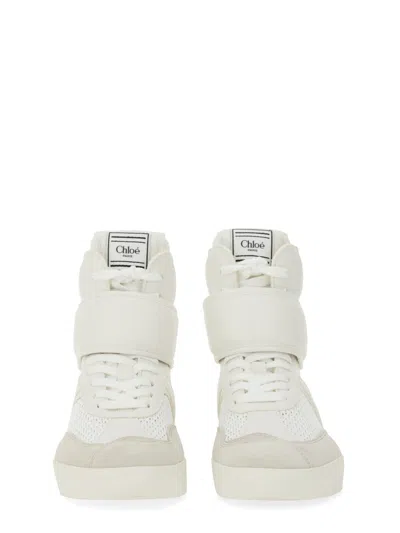 Chloé Mesh And Suede Kick High-top Sneakers In Animal Print