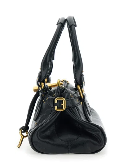 Chloé Dark Brown Leather Paddington Shoulder Bag In Black