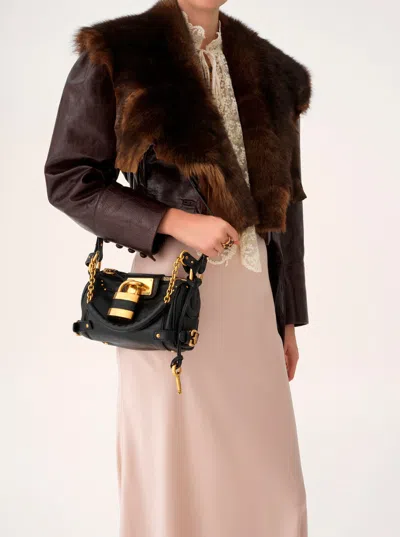 Chloé Black Leather Small Paddington Shoulder Bag