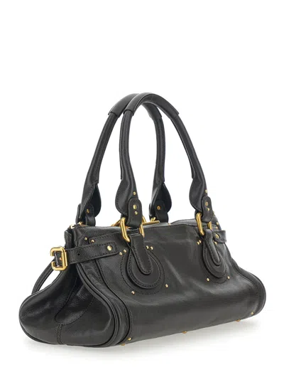 Chloé Brown Leather Handbag In Black