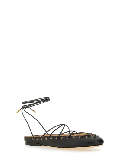 Chloé Ghillies Leather Ballerina Flat In Black