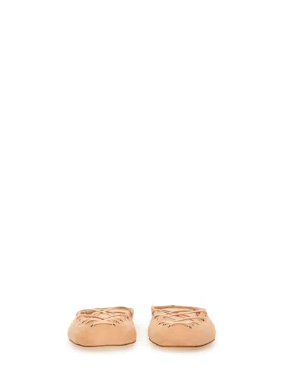 Chloé 10mm Ghillies Leather Flats In Pink