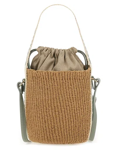 Chloé Small Woody Bucket Bag With Dual Handles In Brown