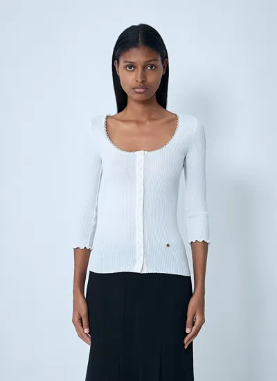 Chloé Women Cotton Cardigan In White