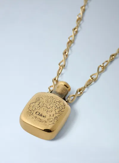 Chloé Elixir Square Vial Pendant Necklace In Gold