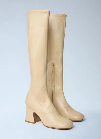 Chloé Chloe Women Cream Synthetic Leather Janis Boots In Multi