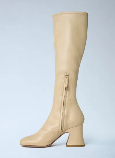 Chloé Chloe Women Cream Synthetic Leather Janis Boots In Multi