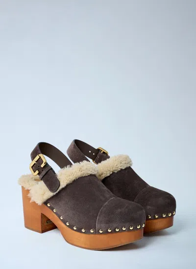 Chloé Women Jeannette Clog Wedge In Animal Print
