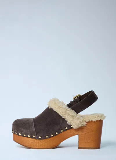 Chloé Women Jeannette Clog Wedge In Animal Print