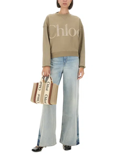 Chloé Relaxed Wide Leg Jeans In Blue