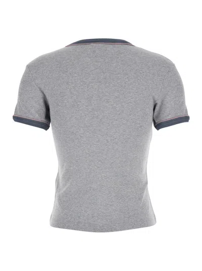 Chloé Baby Fit T-shirt With Logo In Cotton Jersey In Gray