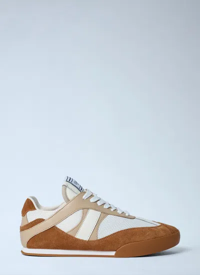 Chloé Kick Brown And White Sneakers In Mesh And Leather In Multi