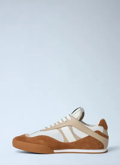 Chloé Kick Brown And White Sneakers In Mesh And Leather In Multi