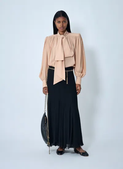 Chloé Women Oversized Gathered Blouse In Pink
