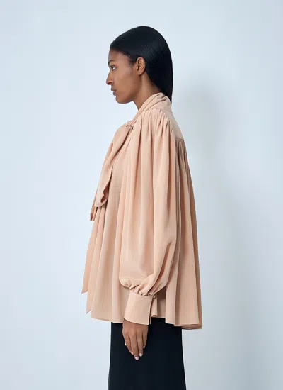 Chloé Women Oversized Gathered Blouse In Pink