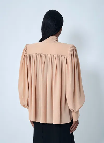 Chloé Women Oversized Gathered Blouse In Pink