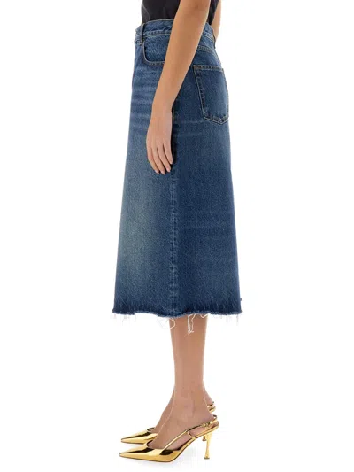 Chloé Women Patchwork Denim Bermuda Shorts In Blue