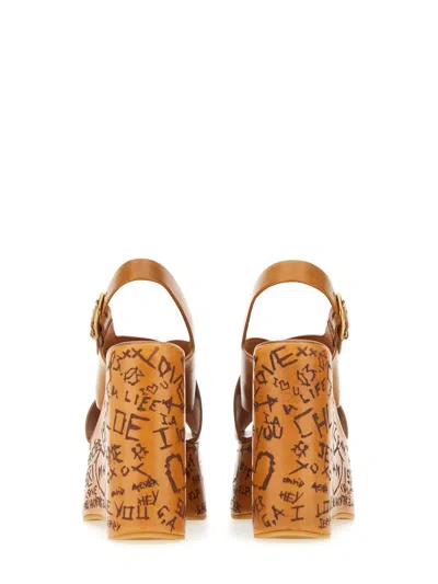 Chloé Maxime Brown Wedge Sandal In Brown
