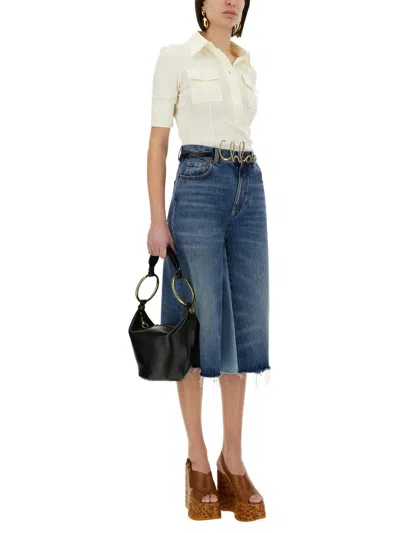 Chloé Utility-style Polo Shirt In Beige