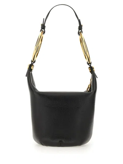 Chloé Bracelet Zip Shoulder Bag In Grained Buffalo Leather In Black