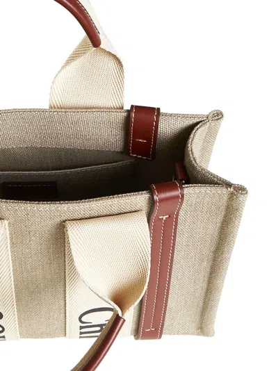 Chloé Chloe Women Multicolor Fabric Small Woody Shopping Bag In Neutral