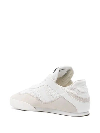 Chloé Chloe Women Sneakers Kick In Mesh E Pelle Scamosciata In White