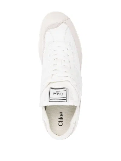 Chloé Chloe Women Sneakers Kick In Mesh E Pelle Scamosciata In White