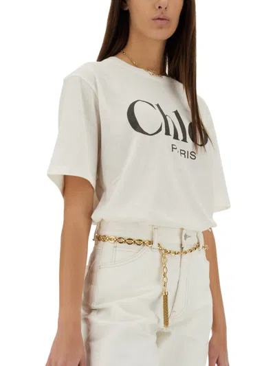 Chloé Chloe Women White Jersey Oversize T-shirt In White