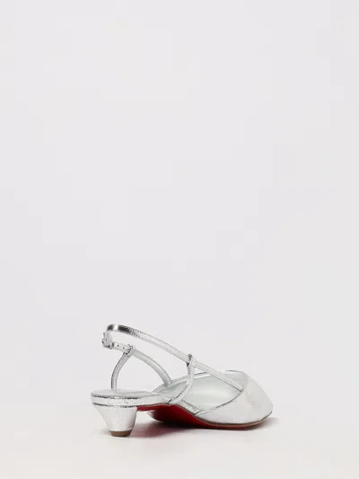 Christian Louboutin Miss Z Slingina 25 Leather Slingback Pump In Silver