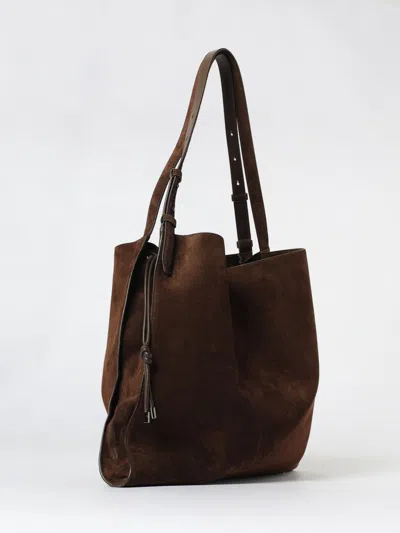 Christian Louboutin Adjustable Strap Suede Tote Bag In Brown