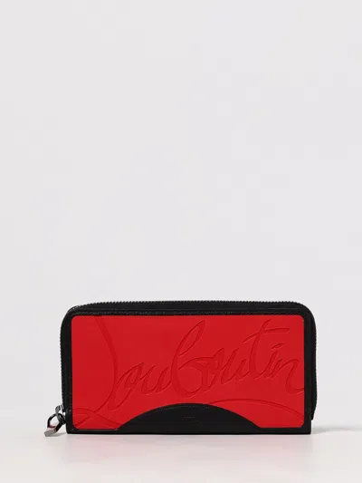 Christian Louboutin Panettone Sole Leather Zip Around Wallet In Red