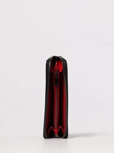 Christian Louboutin Panettone Sole Leather Zip Around Wallet In Red