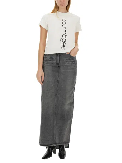Courrèges Courreges Women Denim Skirt In Gray