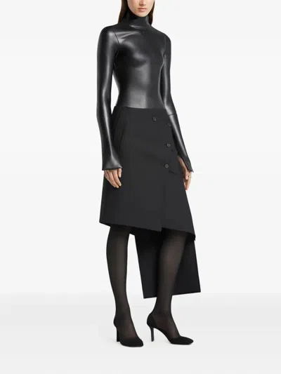 Courrèges Courreges Women Oblique Midi Skirt With Inserts In Black