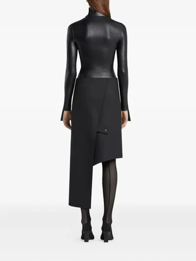 Courrèges Courreges Women Oblique Midi Skirt With Inserts In Black