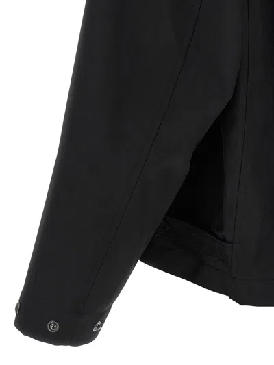 Y-3 Black Wool-blend Jacket With Pointed Collar And Two-way Zip Closure In Black
