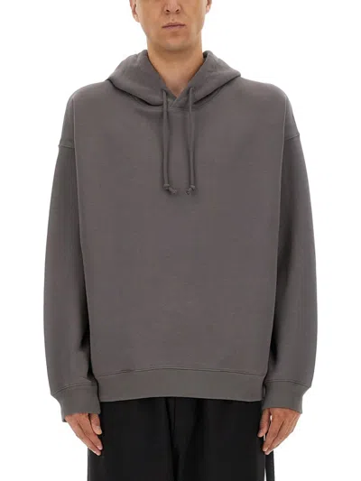 Y-3 Hoodie Featuring Graphic Design On Back In Brown