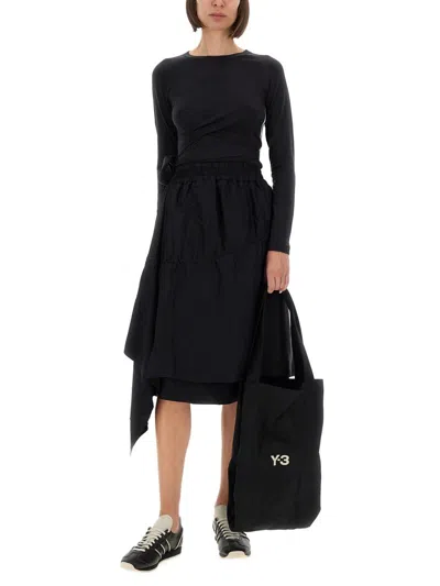 Y-3 Asymmetrical Skirt In Black