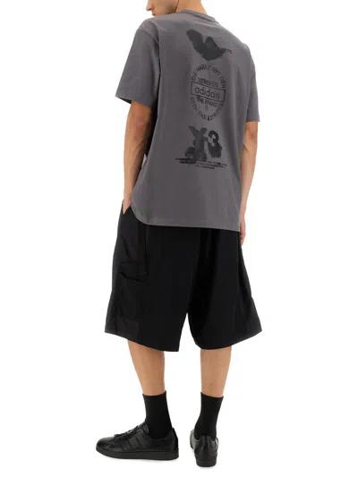Y-3 Adidas T-shirt With Print In Gray