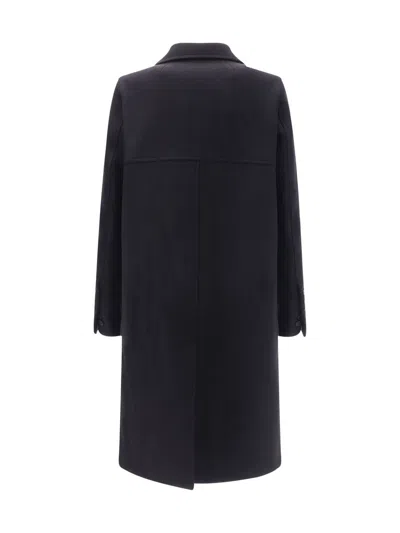 Rick Owens Officer Coat Structured Wide Lapels In Black