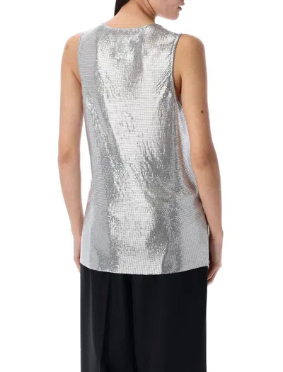 Junya Watanabe Metallic Mesh Tank Top In White