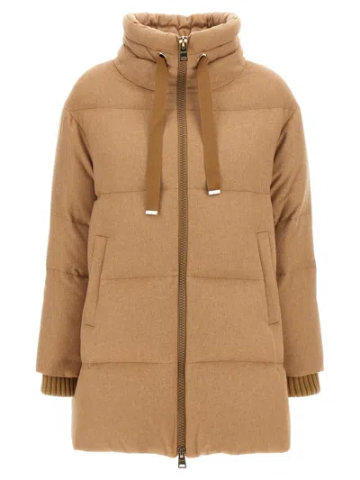 Herno A-shape Puffer Jackets Beige In Brown