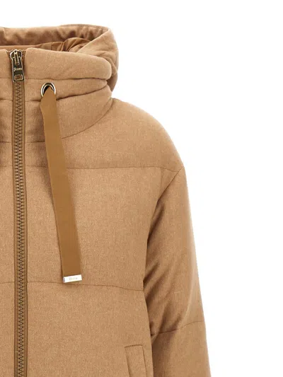 Herno A-shape Puffer Jackets Beige In Brown
